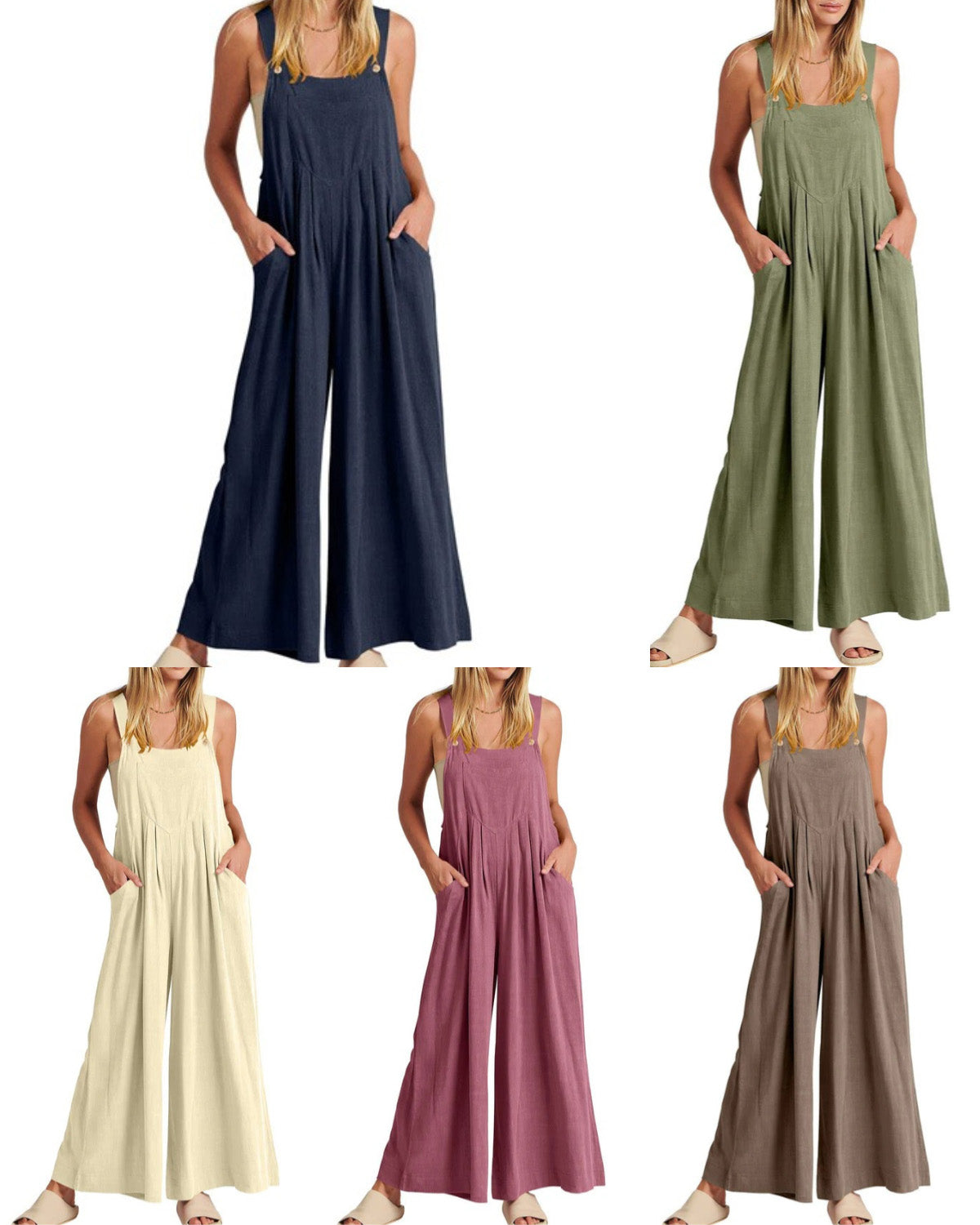 Wide Leg Overalls Jumpsuit