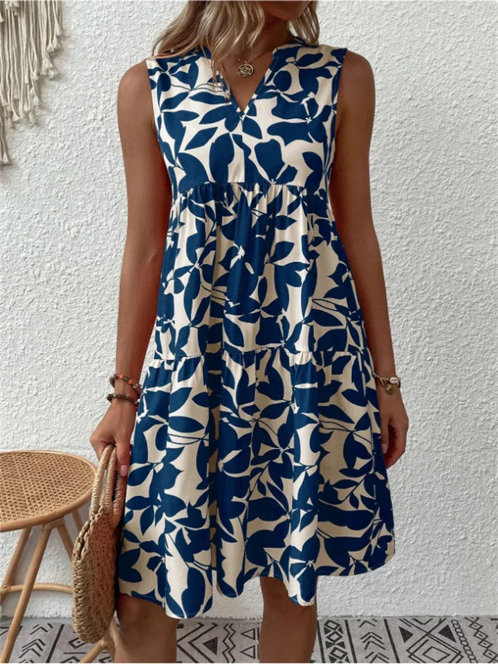 Allegra | Leaf Print Summer Dress