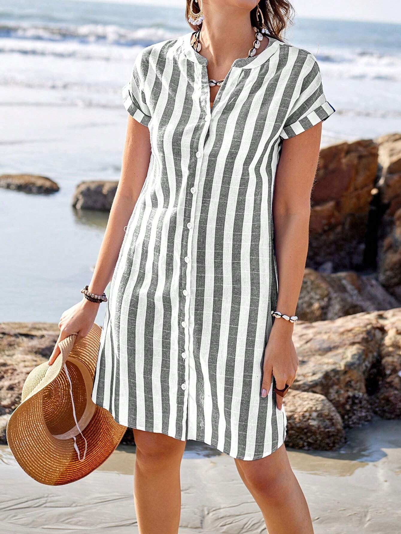 Claire | Striped Everyday Shirt Dress