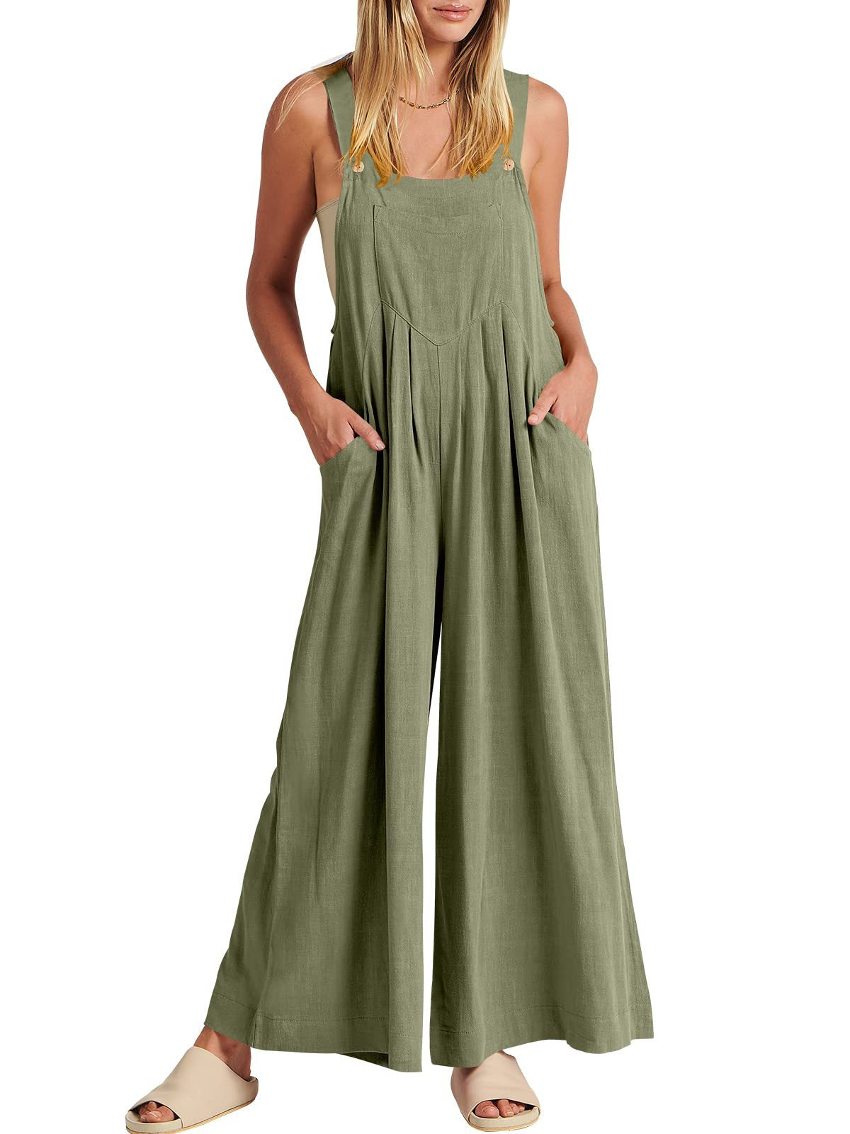 Wide Leg Overalls Jumpsuit