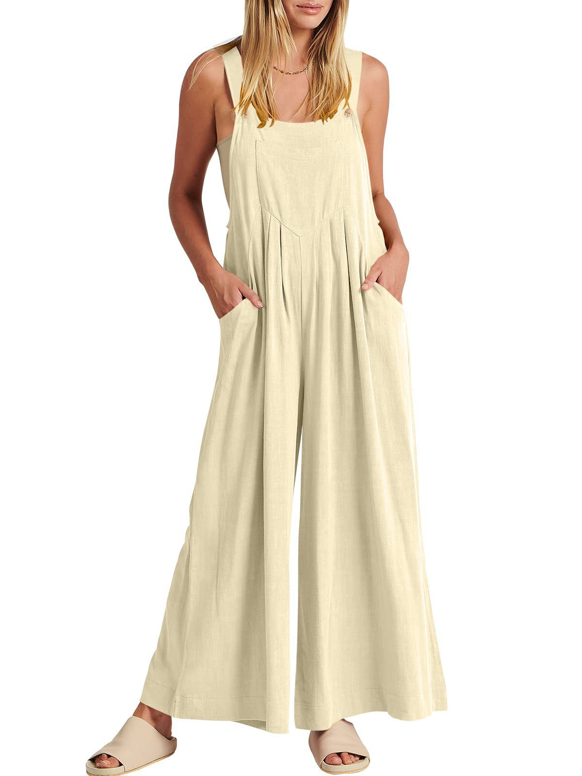 Wide Leg Overalls Jumpsuit