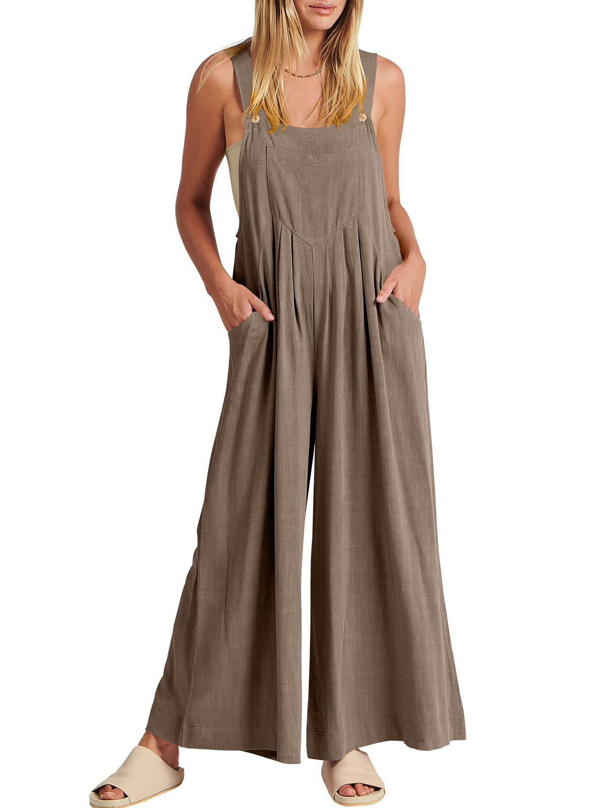 Wide Leg Overalls Jumpsuit