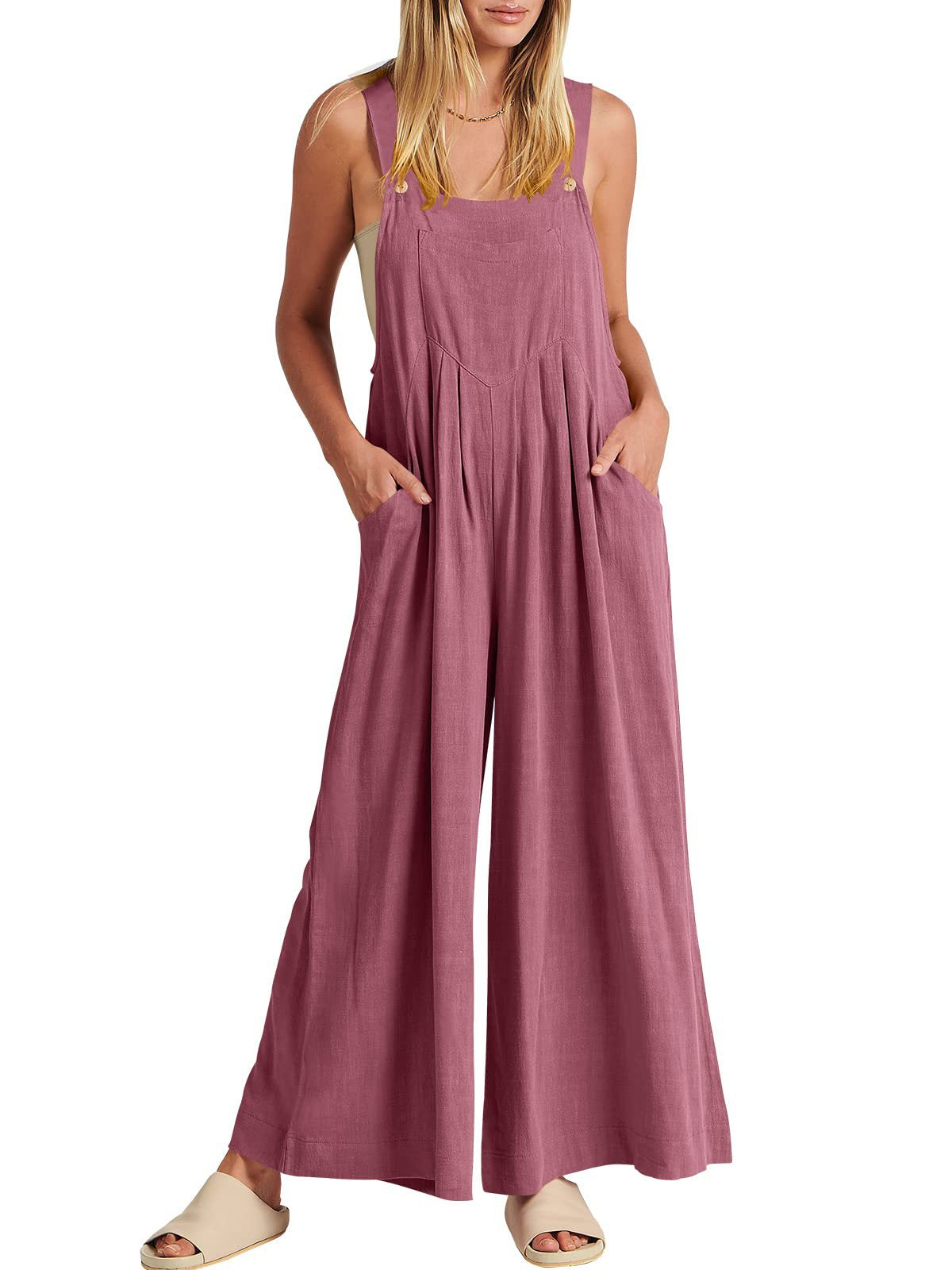 Wide Leg Overalls Jumpsuit