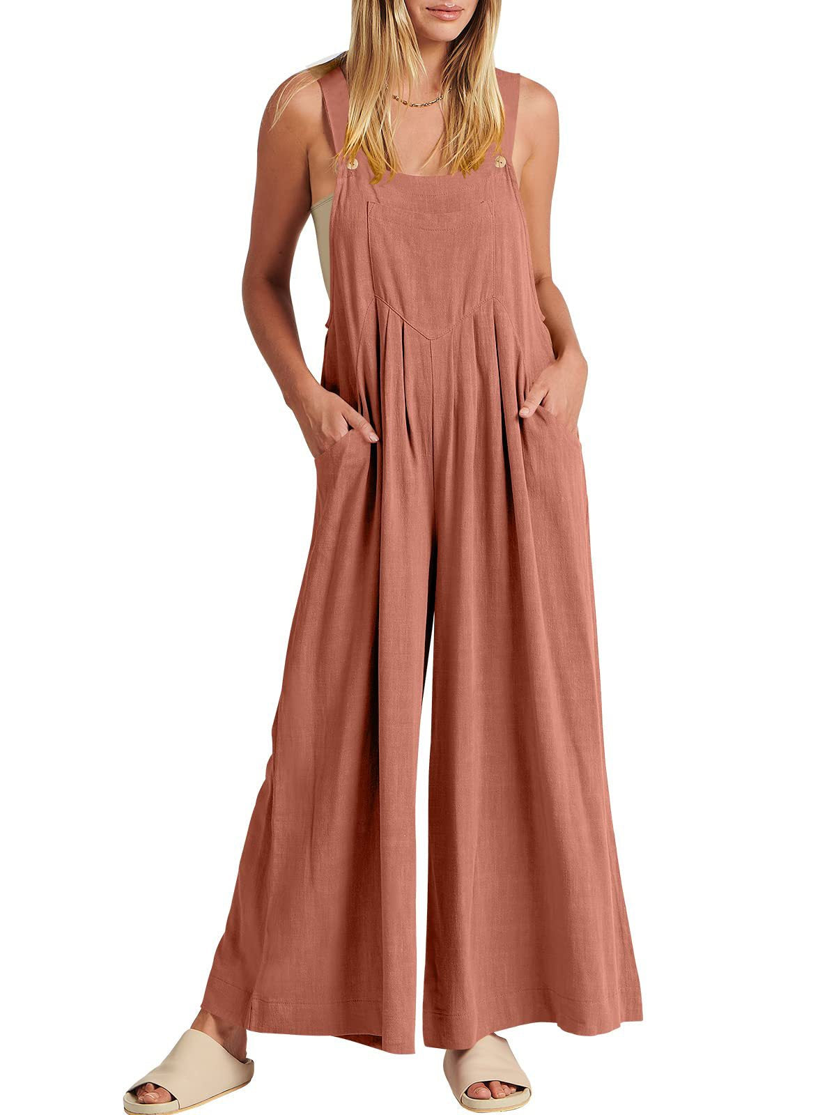 Wide Leg Overalls Jumpsuit