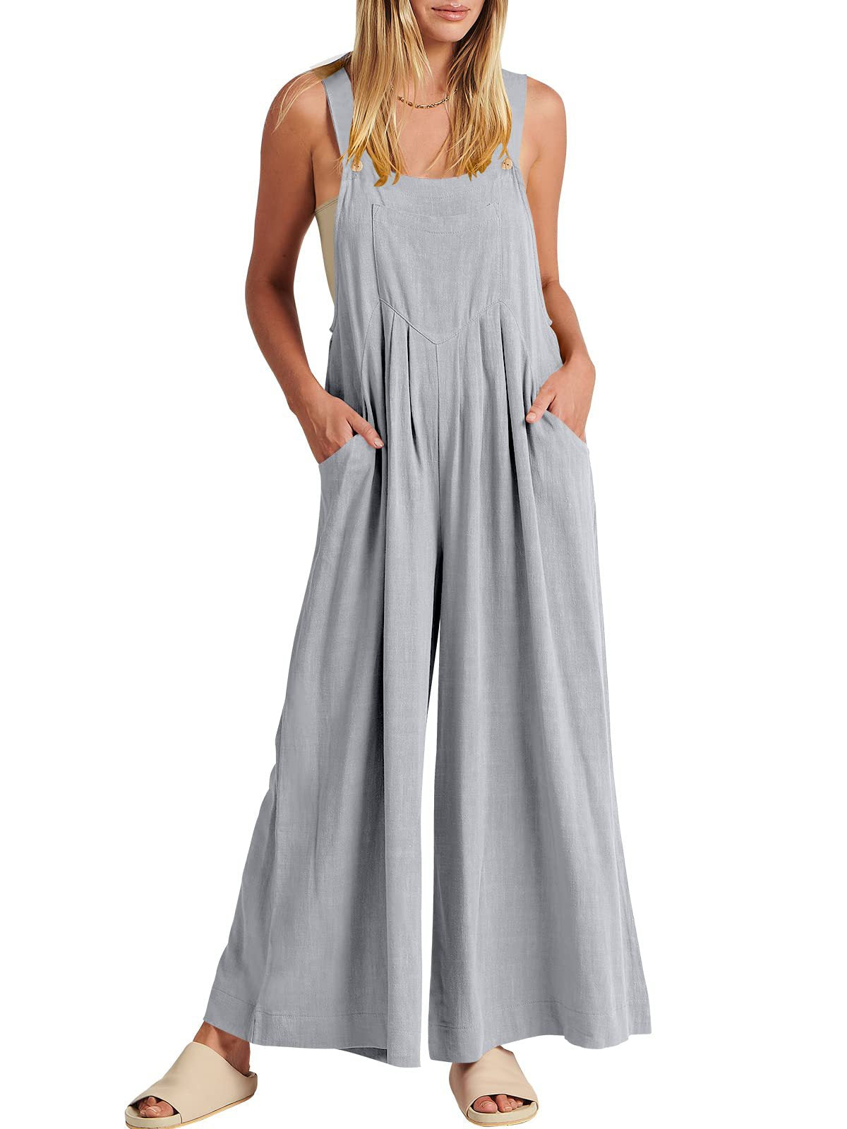 Wide Leg Overalls Jumpsuit