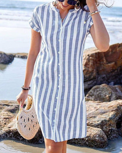 Claire | Striped Everyday Shirt Dress