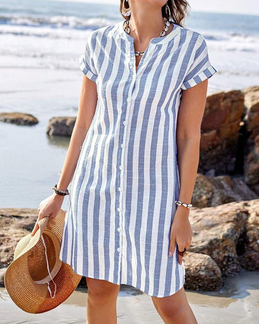 Claire | Striped Everyday Shirt Dress