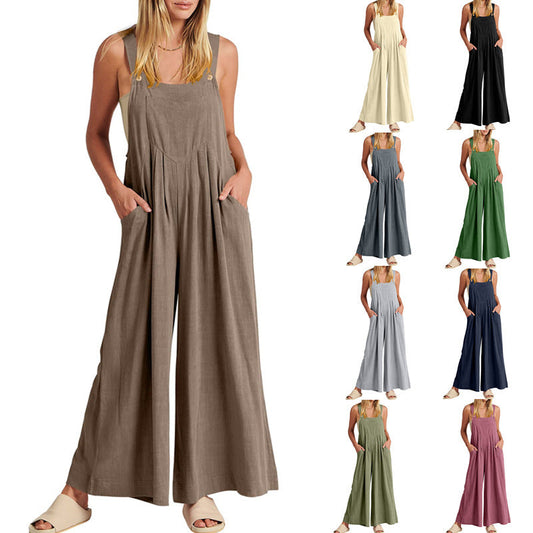 Wide Leg Overalls Jumpsuit