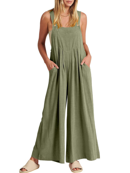 Wide Leg Overalls Jumpsuit