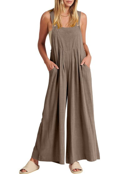 Wide Leg Overalls Jumpsuit